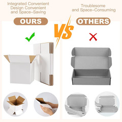 Shipping Boxes,8X6X4Inches 5 PCS Shipping Boxes,White Corrugated Cardboard Boxes