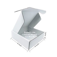 6x6x2 inch Small White Mailers Boxes Packaging Shipping Boxes Set of 10