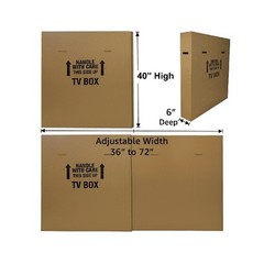 TV Moving Box 56-70 inch Flat Panel TVs Durable Adjustable Packing Solution New