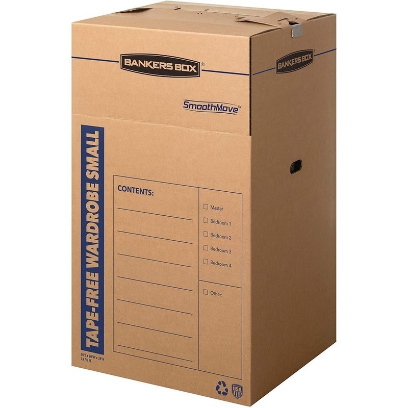 Portable Cardboard Clothes Moving Solution W/ Hanging Bars & Reinforced Handles