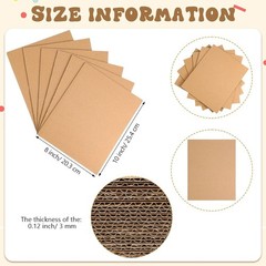 50 Pack Corrugated Cardboard Sheets Flat Hard Cardboard Inserts Back to Schoo…