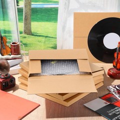 10 Sets Vinyl Record Mailers 12.6 x 12.6 x 1″ Boxes Easy Fold Album Corrugate…