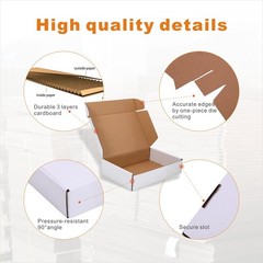 9x6x2” Corrugated Mailer (25 Pack), Cardboard Shipping Boxes, Oyster White (…