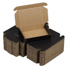 50 Pack 6x4x1 Inch Black Shipping Boxes Corrugated Cardboard Mailing Case