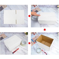 Calenzana 6x6x6 Inches Shipping Boxes Set of 25, White Corrugated Cardboard B…