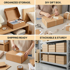 8X6X2 Inches Small Brown Shipping Boxes 25 Pack，Corrugated Cardboard Gift Boxes，