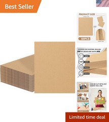 60 Pack 12×16 Inch Corrugated Cardboard Sheets 2mm Thick Flat Card Boards Ins…