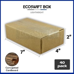 40 7x4x2 EcoSwift Cardboard Packing Moving Shipping Boxes Corrugated Box Cartons