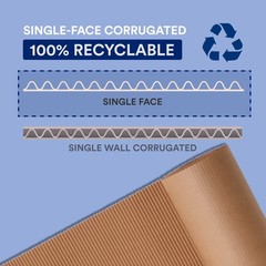Shipping Corrugated Roll 24″L x 250″W 1-Pack, Singleface Corrugated Cardboard…