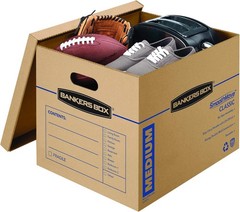 Medium Classic Moving Boxes, 20-Pack Tape-Free Assembly, Lidded Boxes