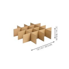 18Pcs Khaki Corrugate Box Insert Dividers for Wine Glass Packing and Dish Moving