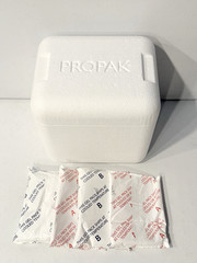 PROPAK Styrofoam Insulated Cooler Shipping Container w/ Gel Ice Packs