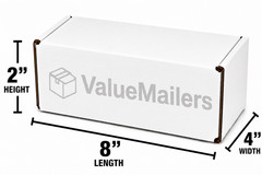 100 – 8 x 4 x 2 White Corrugated SHIPPING Mailer Packing Storage BOX Boxes