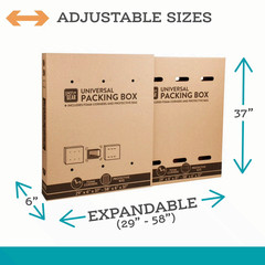 Pen + Gear Universal Moving Box with Cushioning, Fits TVs up to 65″, 2 Count