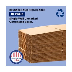 Box USA Moving Boxes, 30″L x 5″W x 24″H 10-Pack Large Side Loading Corrugated…