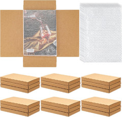 30 Pack Corrugated Comic Book Mailers 7.8 X 11 X 1.2 Inch with 30 Bubble Bags, C