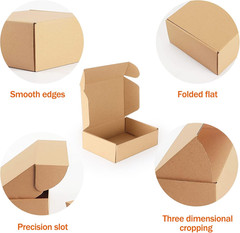 50 Pack 7x5x2In Shipping Boxes Brown Tab Lock Mailer Cardboard Small