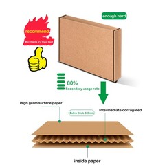 Red Hard Corrugated Cardboard Shipping Boxes Gift Wrap Box 10.5×6.3×2 Inch