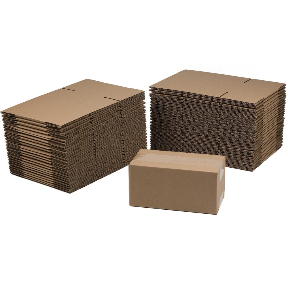 50 Pack 8x4x4 Inch Shipping Boxes Brown Corrugated Cardboard For Mailing