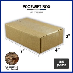 35 7x4x2 “EcoSwift” Brand Cardboard Box Packing Mailing Shipping Corrugated