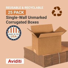 AVIDITI Small Shipping Boxes9″L x 6″W x 6″H(25-Pack)Heavy Duty Corrugated Cardbo