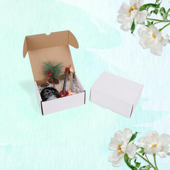 7X5X3 Inches White Shipping Boxes Set of 25, Corrugated Cardboard Boxes 7 X 5 X