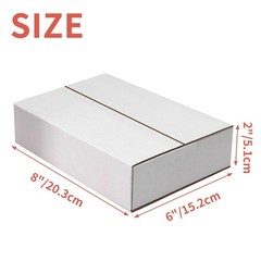25 Packs Small Shipping Boxes 8x6x2 Inches, White Corrugated Cardboard Box fo…