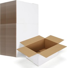 White Cardboard Shipping Boxes – 30 Count – 10x7x5 Inches, Recyclable
