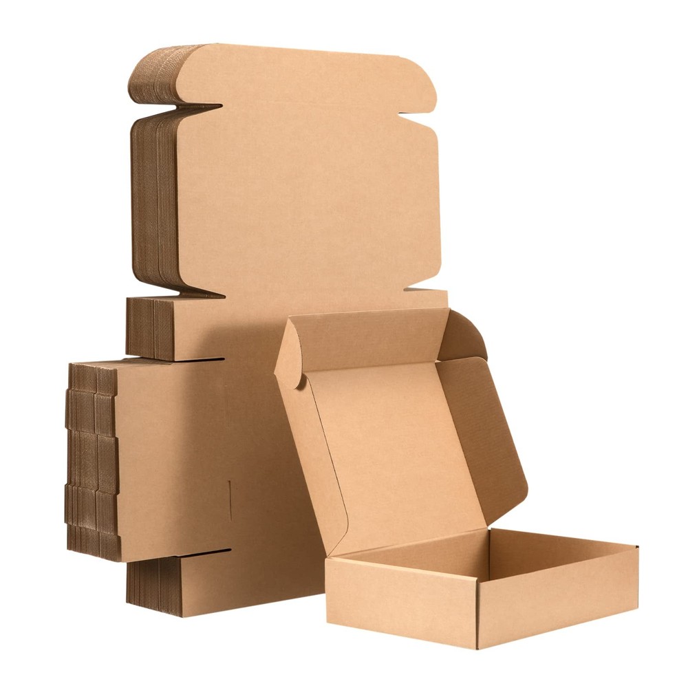 Small Shipping Boxes 12x9x4 Inches – Kraft Brown Corrugated Cardboard Boxes (…