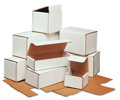 Pack of 50 Strong Corrugated Mailer 8x4x2 White Lightweight Folding Shipping Box