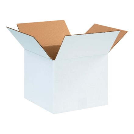 12 x 12 x 10″ White Corrugated Boxes 25/Bundle ECT-32 Shipping/Mailing Boxes