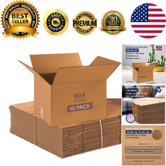 Moving Boxes Medium 18″L x 14″W x 12″H 10-Pack | Corrugated Cardboard Box for…