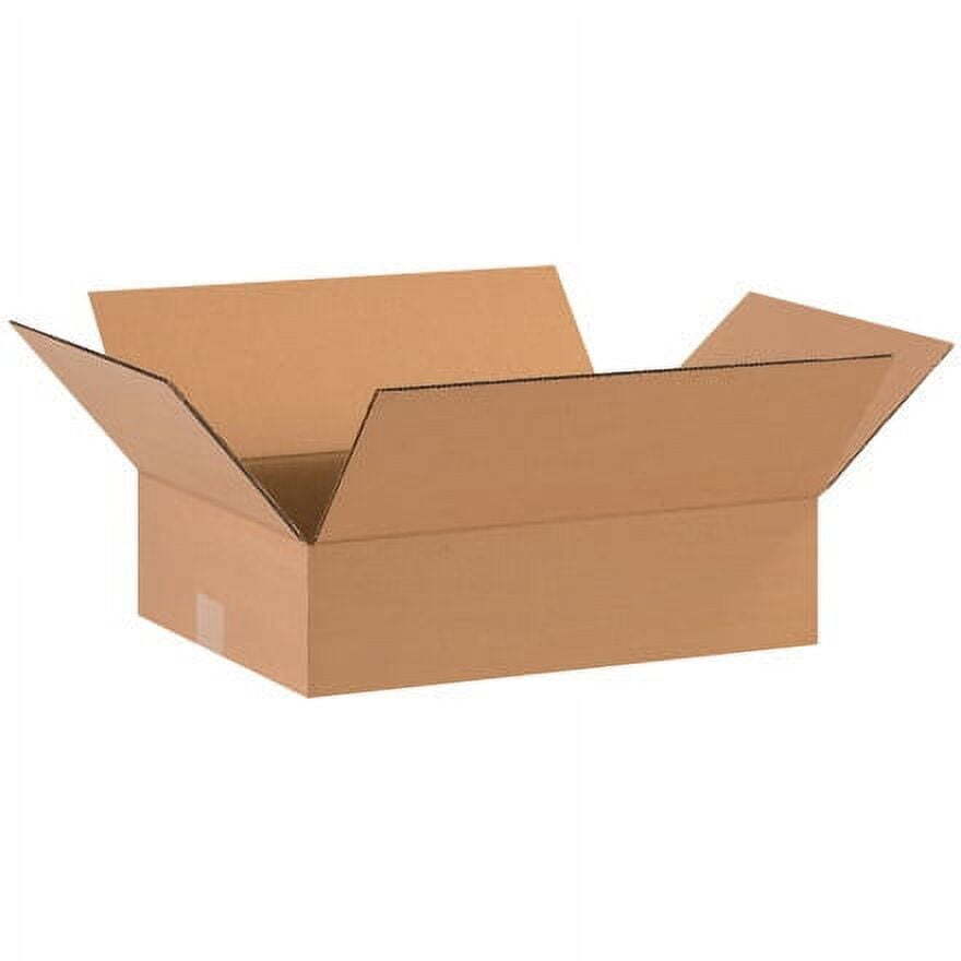 16 x 12 x 4″ Flat Corrugated Boxes, ECT-32 Brown Shipping/Moving Boxes 25/Bundle