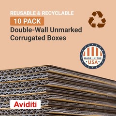 Moving Boxes Large 18″L x 18″W x 24″H, 10-Pack | Corrugated Cardboard Box for…