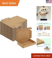6x4x1 Inches Small Packing Boxes – 100 Recyclable Corrugated Mailers in Brown