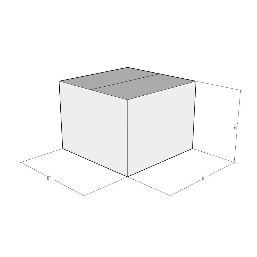 8x8x6 White Corrugated Shipping Boxes 32 ECT Single-Wall, 5/Pack