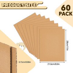 60 Pack 11 X 8.5 Inch Corrugated Cardboard Sheets Flat Cardboard Sheets Packagin