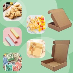 ​​​5x4x1 inch Small Boxes 50 Pack, Brown Kraft Corrugated Cardboard Mailer Bo…