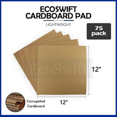 75 12 x 12 EcoSwift Corrugated Cardboard Pads Inserts Sheet 23 ECT 1/8″ Thick