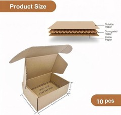 Set of 10 Eco-Friendly Cardboard Shipping Boxes 6x4x3 Inches – Durable & Strong