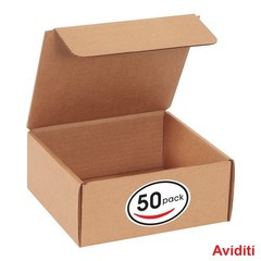 Aviditi Brown Kraft Literature Mailing Boxes, 7 1/2 x 7 x 3 1/4 Inches, Pack of