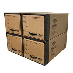 UOFFICE Quick Stack Drawer File Boxes, 24″ x 12.5″ x 10.5″, 4 Pack