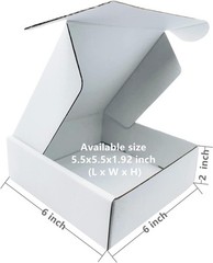 6x6x2 inch Small White Mailers Boxes Packaging Shipping Boxes Set of 10