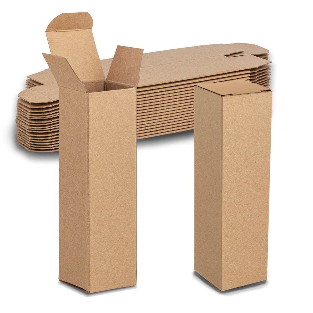 MT Products Tuck Top Brown Paperboard Gift Boxes 2″ x 2″ x 7″ – Pack of 500