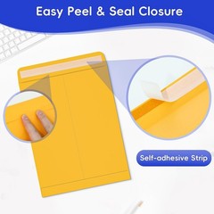 50 Pack 6×9 Envelopes Self Seal, Brown Kraft Catalog Mailing Envelopes 6 x 9 …