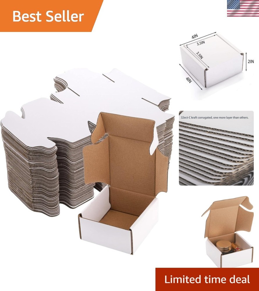 Elegant 75 Pack 4x4x2 Inch Corrugated Mailers – Lightweight and Recyclable