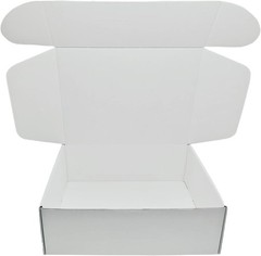 Lightweight 12x9x4 White Corrugated Boxes – 5 Pack for Shipping and Storage