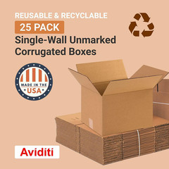 25-Pack Medium Shipping Boxes 12″x10″x8″ – Perfect for Moving & Storage