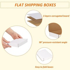 6X4X1 Shipping Boxes Set of 100, White Small Corrugated Cardboard Box,Mailer Box