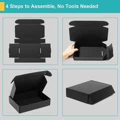 4x4x2″ Black Shipping Boxes Corrugated Cardboard Mailing Box Packaging for S…